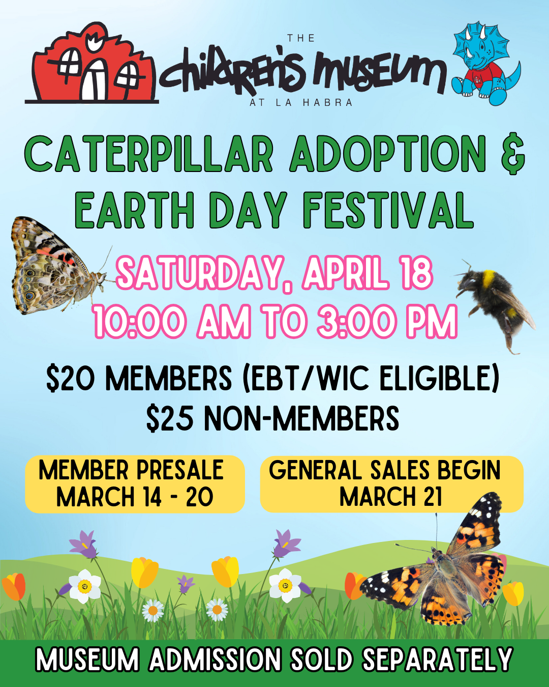 The Children's Museum at La Habra's Caterpillar Adoption and Earth Day Festival event 